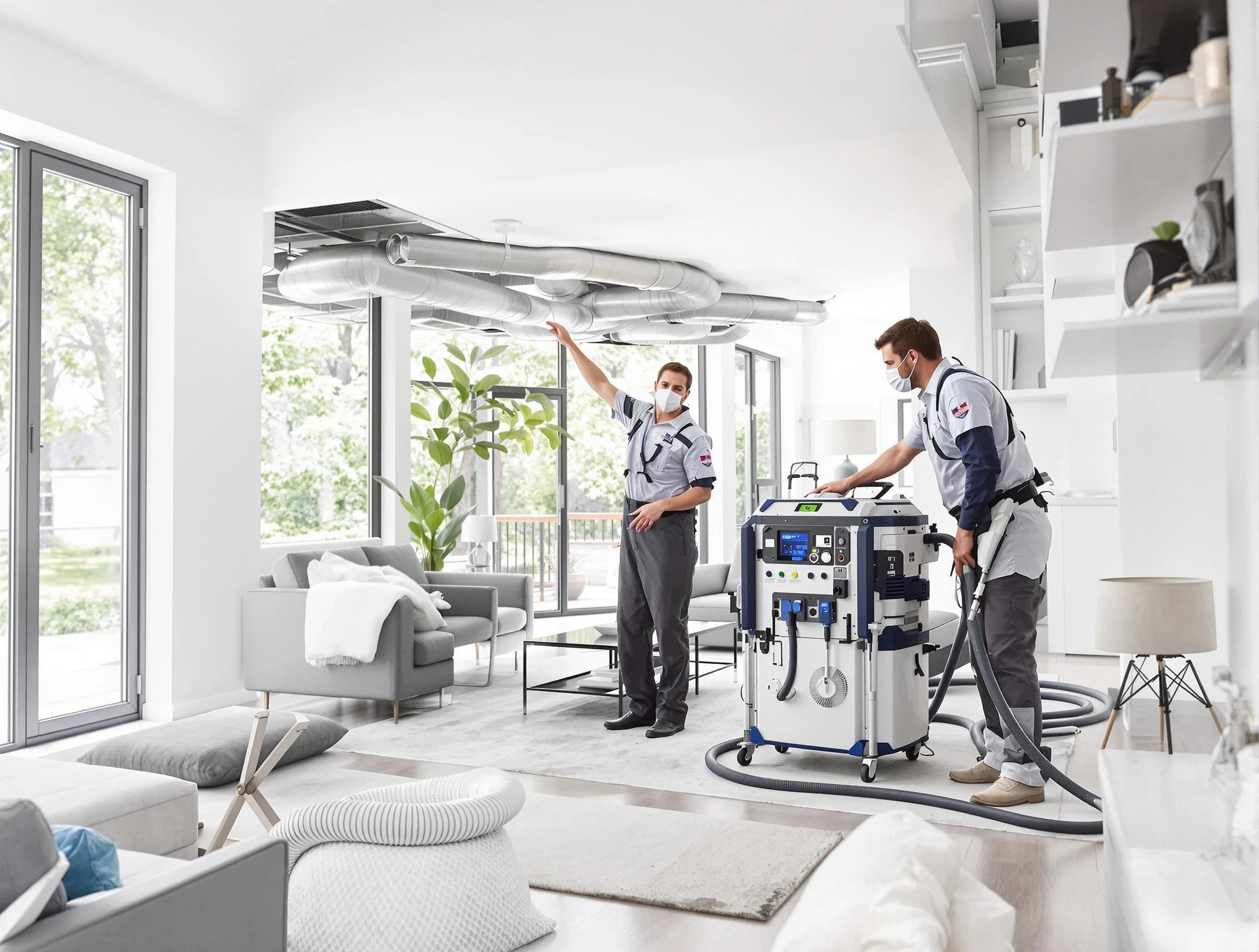 Woods Cross Air Duct Cleaning professional conducting pure air duct cleaning with state-of-the-art equipment in Woods Cross